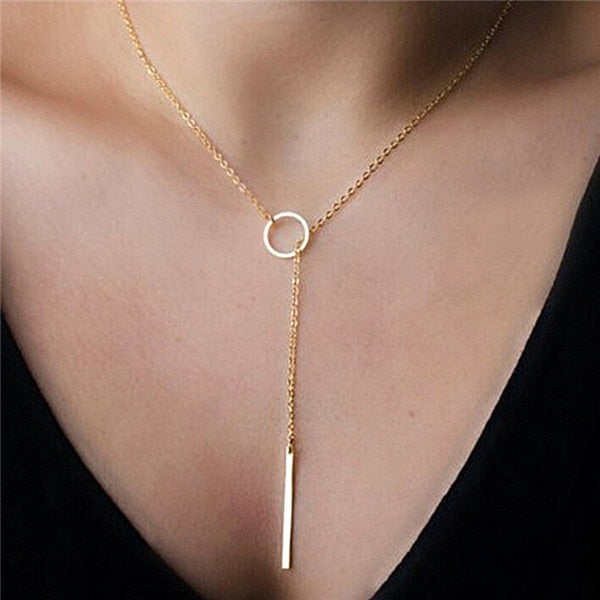 Minimalist Gold Color Silver Circle Choker Necklace Simple Infinity Cross Necklace Women Jewelry Collier Femme 2020