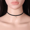 Poputton Rhinestone Chokers Necklaces for Women Jewelry Black Velvet Rope Chian Choker Necklace with Pendant Collier Femme 2021