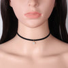 Poputton Rhinestone Chokers Necklaces for Women Jewelry Black Velvet Rope Chian Choker Necklace with Pendant Collier Femme 2021