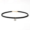 Poputton Rhinestone Chokers Necklaces for Women Jewelry Black Velvet Rope Chian Choker Necklace with Pendant Collier Femme 2021