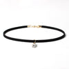 Poputton Rhinestone Chokers Necklaces for Women Jewelry Black Velvet Rope Chian Choker Necklace with Pendant Collier Femme 2021