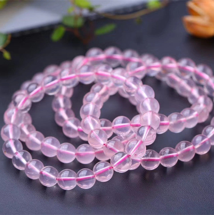 Powder Crystal Bracelet Woman A Powder Crystal Hand String Of Beads Color Good Recruit Peach Blossom 10mm