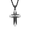 Premier Designs Jewelry Chain Religious Men's Stainless Steel Gold Color Contrast 3.8*2.5mm Cross Pendant Necklace
