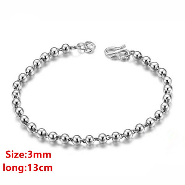 Premium Jewelry 100% Sterling Silver 990 Silver Bead Bracelet Child & Baby Silver Bracelet For Girl Boy Student Gift
