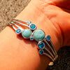 Presale New Listing Natural Larimar Bracelet Bangles 925 Sterling Silver Woman Bangle
