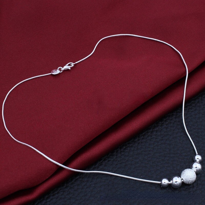 Pretty 925 Stamped Silver Classic Lucky beads Pendant Necklace For Women Wedding party noble Jewelry Holiday gifts