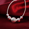 Pretty 925 Stamped Silver Classic Lucky beads Pendant Necklace For Women Wedding party noble Jewelry Holiday gifts