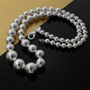 Pretty 925 Stamped Silver Smooth Beads Necklace for Women Men designer jewelry charms Classic Party Wedding Gifts