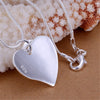 Pretty 925 Stamped Silver beautiful double heart card Pendant Necklace for women party wedding Jewelry Couple gifts