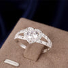 Pretty 925 Stamped Silver crystal romantic heart diamond Rings For Women Party Gifts  wedding accessories Jewelry