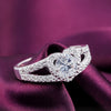 Pretty 925 Stamped Silver crystal romantic heart diamond Rings For Women Party Gifts  wedding accessories Jewelry