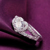 Pretty 925 Stamped Silver crystal romantic heart diamond Rings For Women Party Gifts  wedding accessories Jewelry