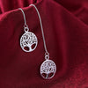 Pretty 925 Sterling Silver Exquisite Round tree long Earrings for Women party wedding Jewelry Christmas Gifts charms
