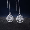 Pretty 925 Sterling Silver Exquisite Round tree long Earrings for Women party wedding Jewelry Christmas Gifts charms