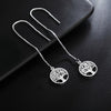 Pretty 925 Sterling Silver Exquisite Round tree long Earrings for Women party wedding Jewelry Christmas Gifts charms