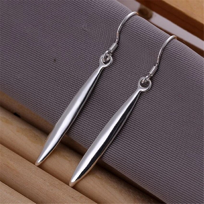 Pretty 925 Sterling Silver fine Earrings for Women lady Holiday gifts Street all-match charms Jewelry Wedding party