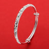 Pretty Shining gypsophila stars cuff bangles 999 sterling Silver Bracelets for Women fine wedding Party Gifts Jewelry