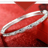 Pretty Shining gypsophila stars cuff bangles 999 sterling Silver Bracelets for Women fine wedding Party Gifts Jewelry