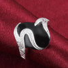 Pretty Street 925 Sterling Silver Wild Black oval Rings For Women Charms Party wedding Jewelry Holiday gifts