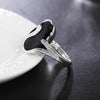 Pretty Street 925 Sterling Silver Wild Black oval Rings For Women Charms Party wedding Jewelry Holiday gifts