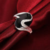 Pretty Street 925 Sterling Silver Wild Black oval Rings For Women Charms Party wedding Jewelry Holiday gifts