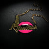 Pretty Woman Rose Mouth Letter Pendants & Necklaces For Women Acrylic Hiphop Long Necklace Stage Show Jewelry N18011