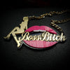 Pretty Woman Rose Mouth Letter Pendants & Necklaces For Women Acrylic Hiphop Long Necklace Stage Show Jewelry N18011