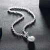 Pretty fine Crystal romantic Heart Key 925 Stamped Silver necklace for women Christmas gifts party wedding Jewelry