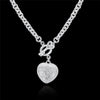 Pretty fine Crystal romantic Heart Key 925 Stamped Silver necklace for women Christmas gifts party wedding Jewelry