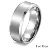 Princess Cut Cubic Zirconia Couple Rings Stainless Steel Wedding Ring Set for Women and Men