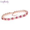 Princess Cut Tourmaline Bracelet,Real Diamond Pink Tourmaline Bracelet In 18K Rose Gold For Sale WU39TOU
