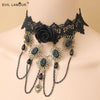 Princess gothic lolita necklace chain vintage royal black lace chain chokers exaggerated necklace JL-240
