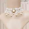 Princess sweet lolita Royal vintage white bride and bridesmaids necklace short necklace chain lace artificial pearl JL-34