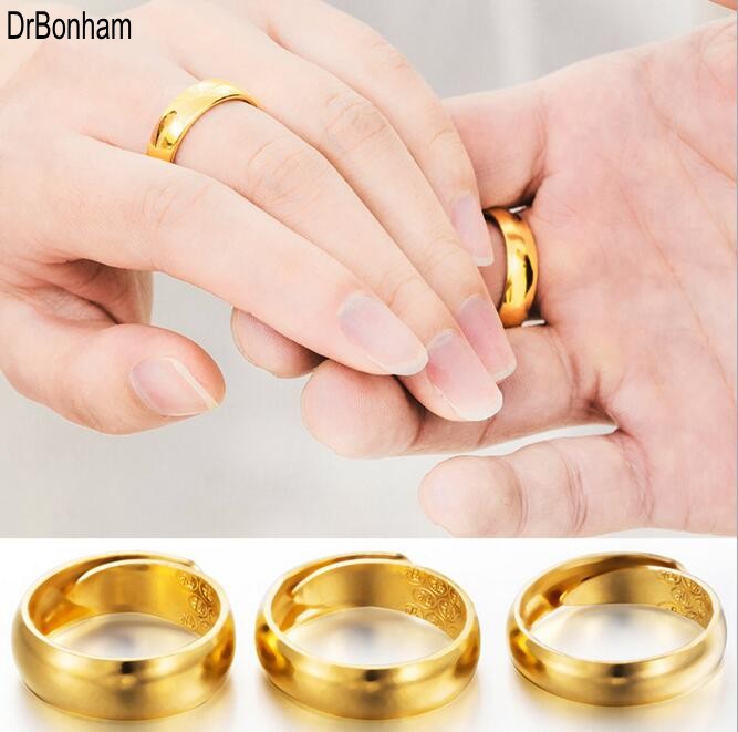 Promotion 24K gold ring wedding rings for men women tungsten couple jewelry