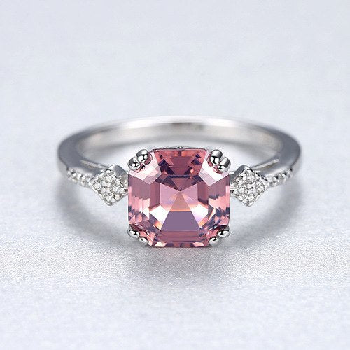 Promotion Morganite Ring Wedding Ring Pure Solid 925 Sterling Sliver Fine Jewelry Brown Ring For Men Gift Dropshipping