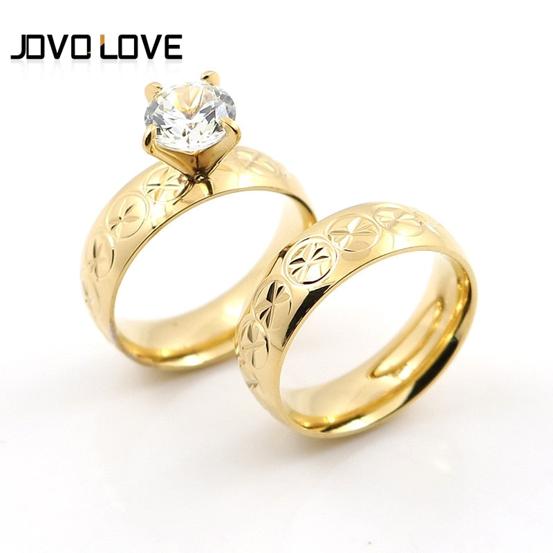 Promotion Sale Quality Gold Rings for Women Men Jewelry unique Carved Pattern Design Wedding Rings for Couples