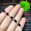 Promotion sapphire bracelet natural dark blue sapphire gemstone bracelet solid 925 silver gemstone bracelet