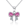 Promotional 925 Sterling Silver Heart Necklace Chain Charm Woman Jewelry Austrian Crystal Zircon Butterfly Pendant Necklaces