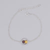 Prosperity Stones Natural Yellow Jade Charm Bracelets 925 Sterling Silver Circles Garnet Gift Fine Jewelry Women #b020b