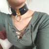 Pu Leather Oversized Choker Necklace Sexy Women Collar Bondage Goth Belt Choker Gothic Necklace Punk Jewelry Club Party