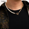 PuRui Asymmetry Pearl Beads Choker Necklace for Men/Women Gold/Silver Color Beaded Chains Necklaces on Neck Jewelry 2021