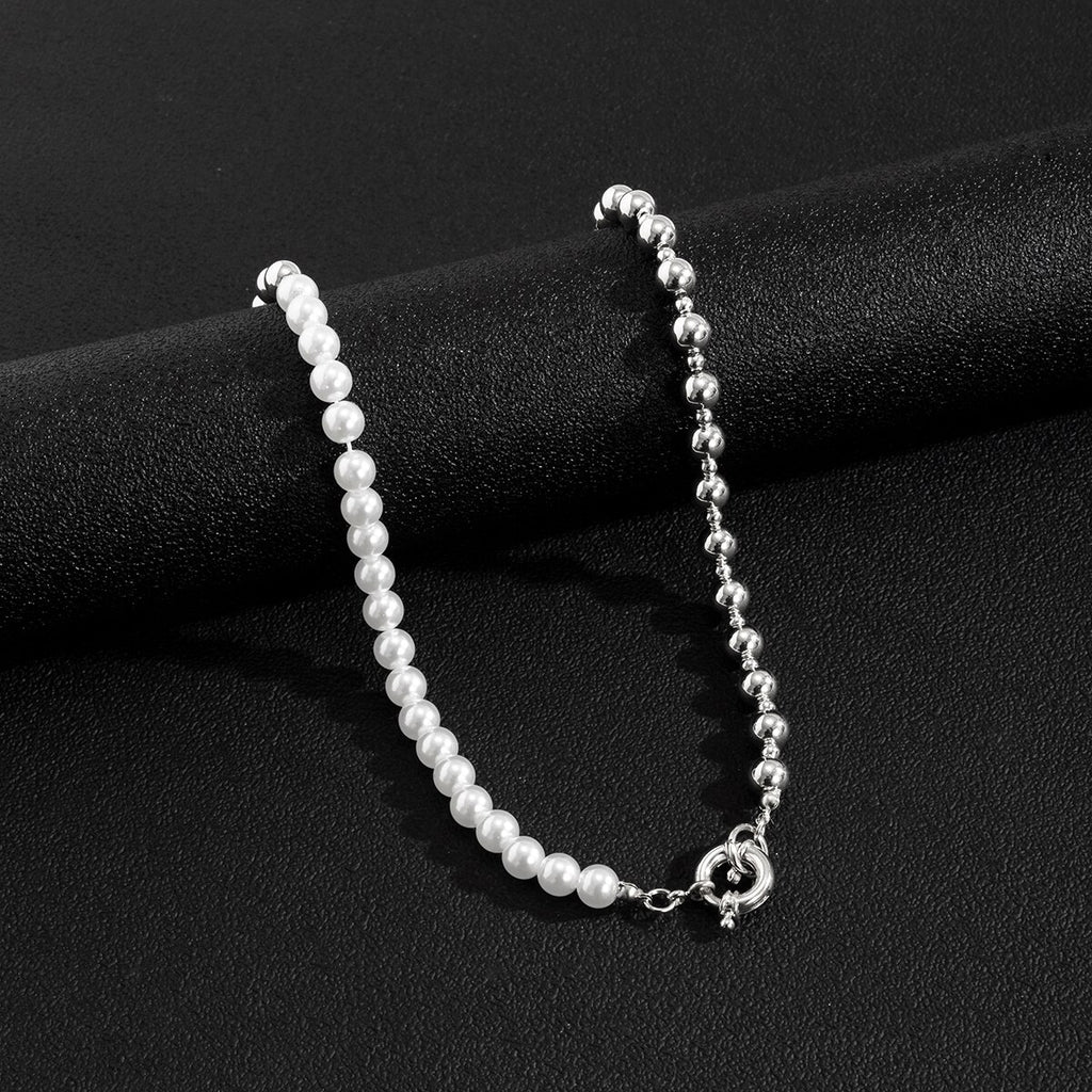 PuRui Asymmetry Pearl Beads Choker Necklace for Men/Women Gold/Silver Color Beaded Chains Necklaces on Neck Jewelry 2021