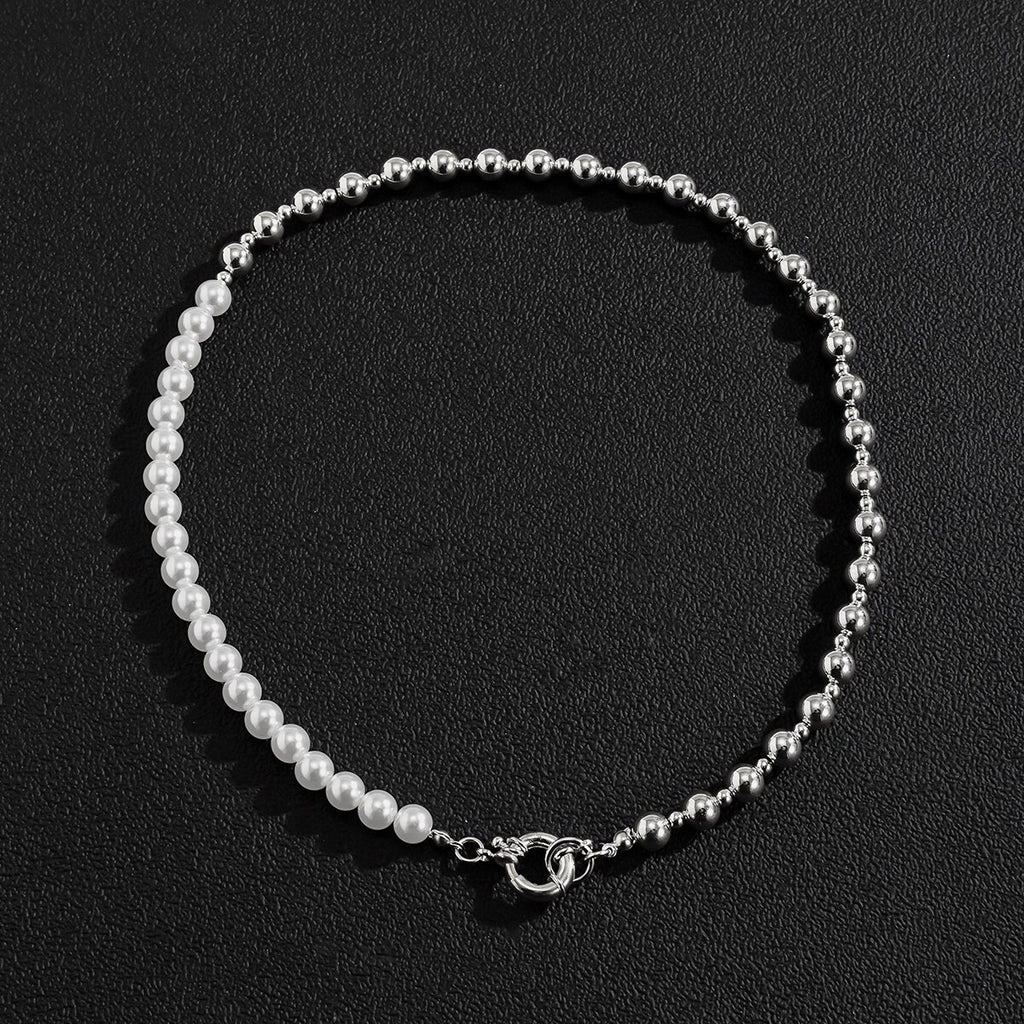 PuRui Asymmetry Pearl Beads Choker Necklace for Men/Women Gold/Silver Color Beaded Chains Necklaces on Neck Jewelry 2021