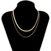 PuRui Multi Layered Charm Women Snake Chain Choker Necklace Gold Silver Color Flat Herringbone Chokers Collar Necklace Jewelry