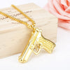 Pubg game Uzi kolye gun shape pendant necklace men's and women's hip hop accessories 3-color military style metal chain necklace
