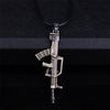 Pubg game Uzi kolye gun shape pendant necklace men's and women's hip hop accessories 3-color military style metal chain necklace