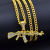 Pubg game Uzi kolye gun shape pendant necklace men's and women's hip hop accessories 3-color military style metal chain necklace