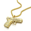 Pubg game Uzi kolye gun shape pendant necklace men's and women's hip hop accessories 3-color military style metal chain necklace