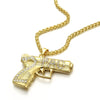 Pubg game Uzi kolye gun shape pendant necklace men's and women's hip hop accessories 3-color military style metal chain necklace