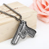 Pubg game Uzi kolye gun shape pendant necklace men's and women's hip hop accessories 3-color military style metal chain necklace